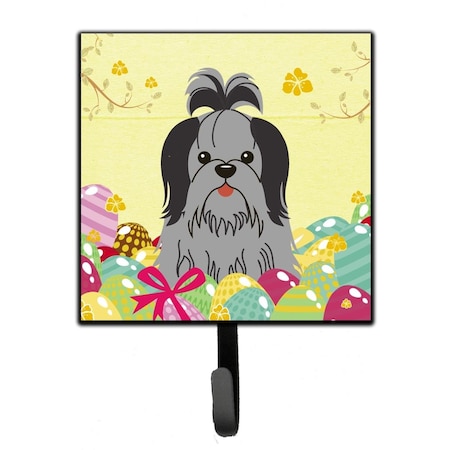 Carolines Treasures Easter Eggs Shih Tzu Black Silver Leash or Key Holder BB6089SH4